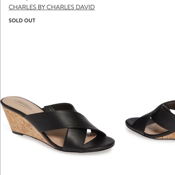 Charles By Charles David Black wedges Size 8. Lowest price - Picture 2 of 6